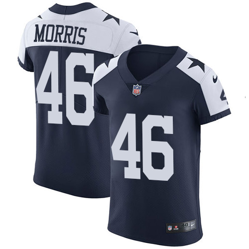 Nike Cowboys #46 Alfred Morris Navy Blue Thanksgiving Men's Stitched NFL Vapor Untouchable Throwback Elite Jersey